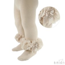 GT62-BE: Beige Frilly Tights (NB-24 Months)